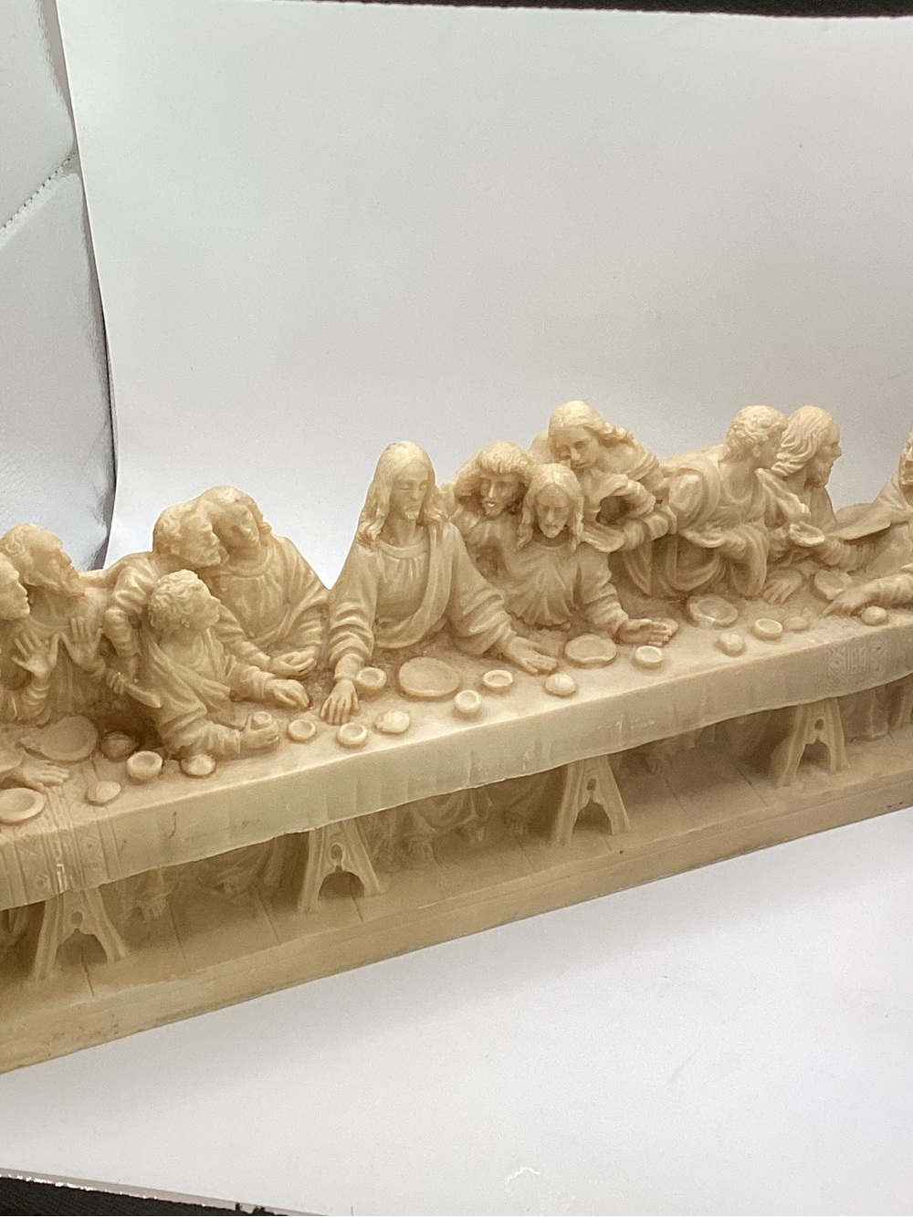 Resin Last Supper Wall Sculpture in Cream